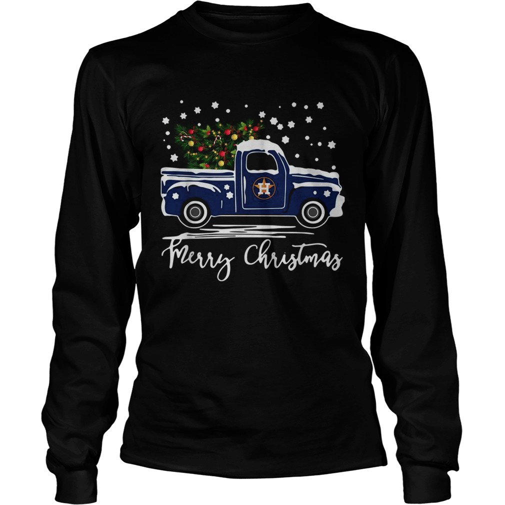 Houston Astros Blue car merry Christmas LongSleeve