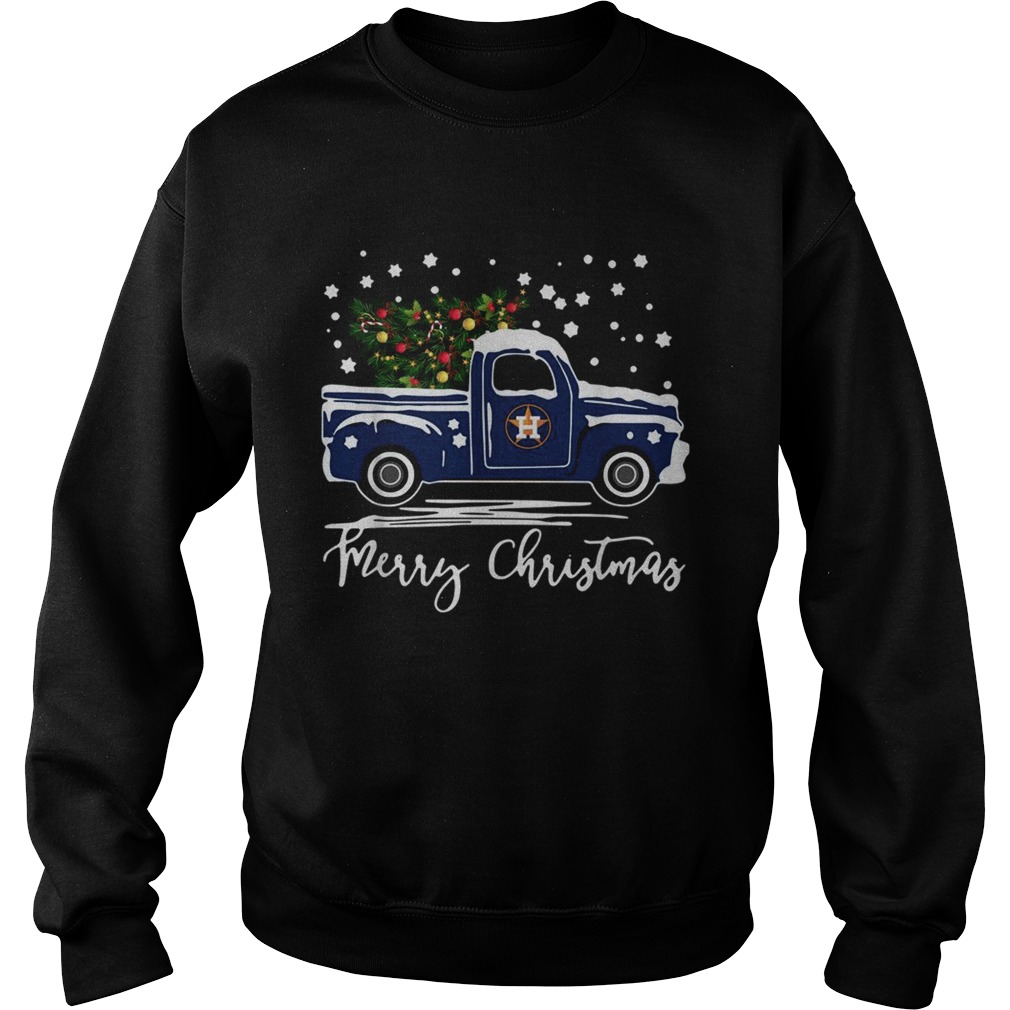 Houston Astros Blue car merry Christmas Sweatshirt
