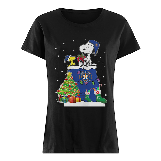 Houston Astros Snoopy And Woodstock Christmas Classic Women's T-shirt