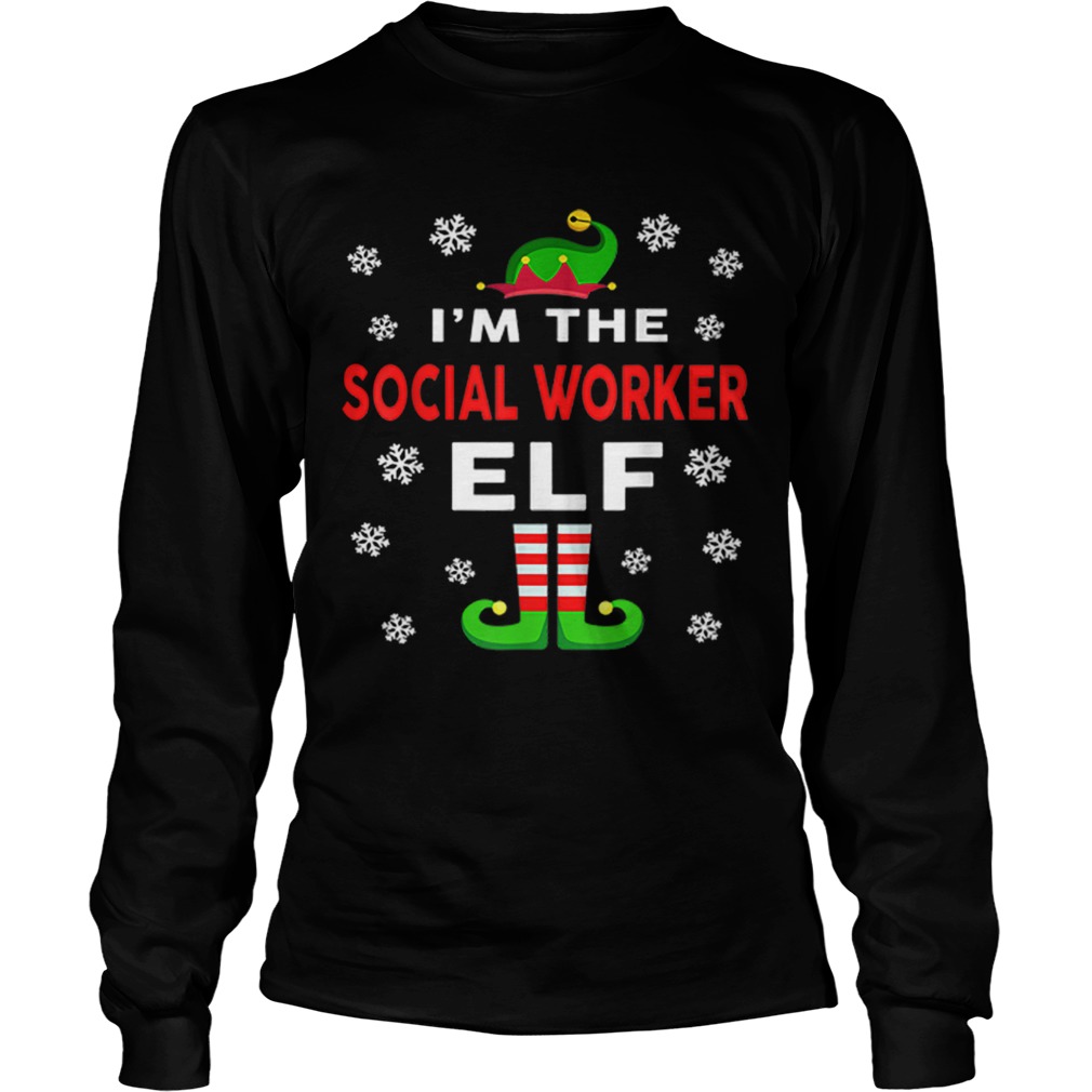 I Am The Social Worker Elf Christmas Sweater Gift Funny LongSleeve