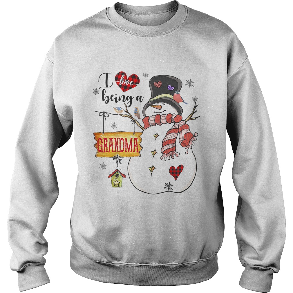 I Love Being A Grandma Snowman Family Christmas Gifts Raglan Baseball Sweatshirt