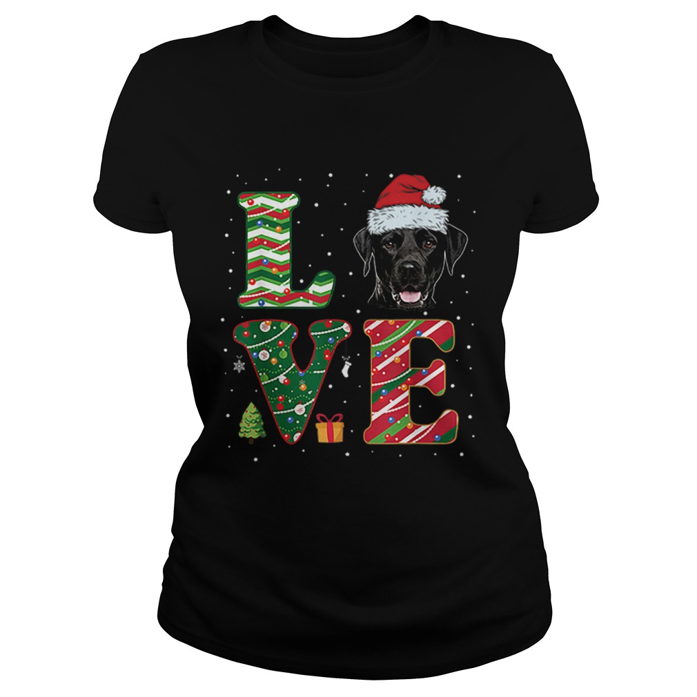 I Love Black Labrador Christmas Santa Hat Gift Classic Ladies