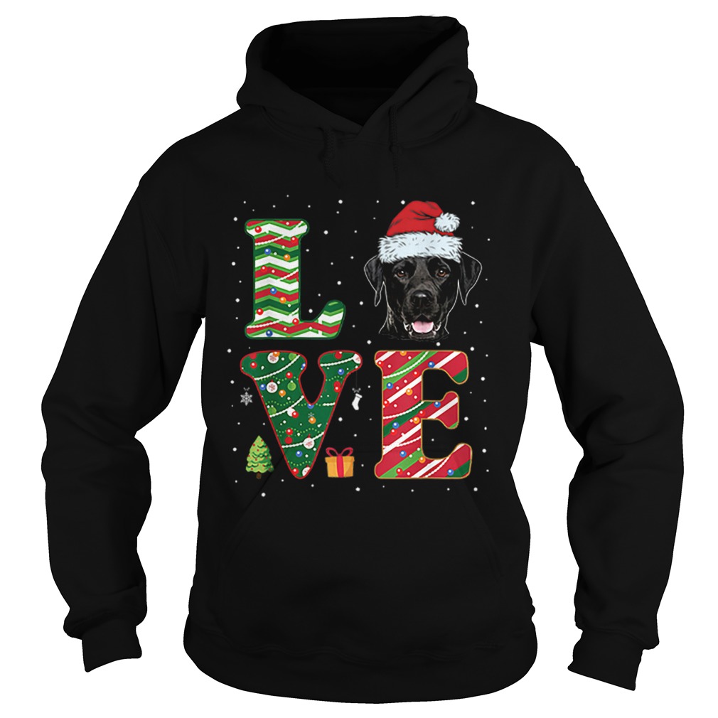 I Love Black Labrador Christmas Santa Hat Gift Hoodie