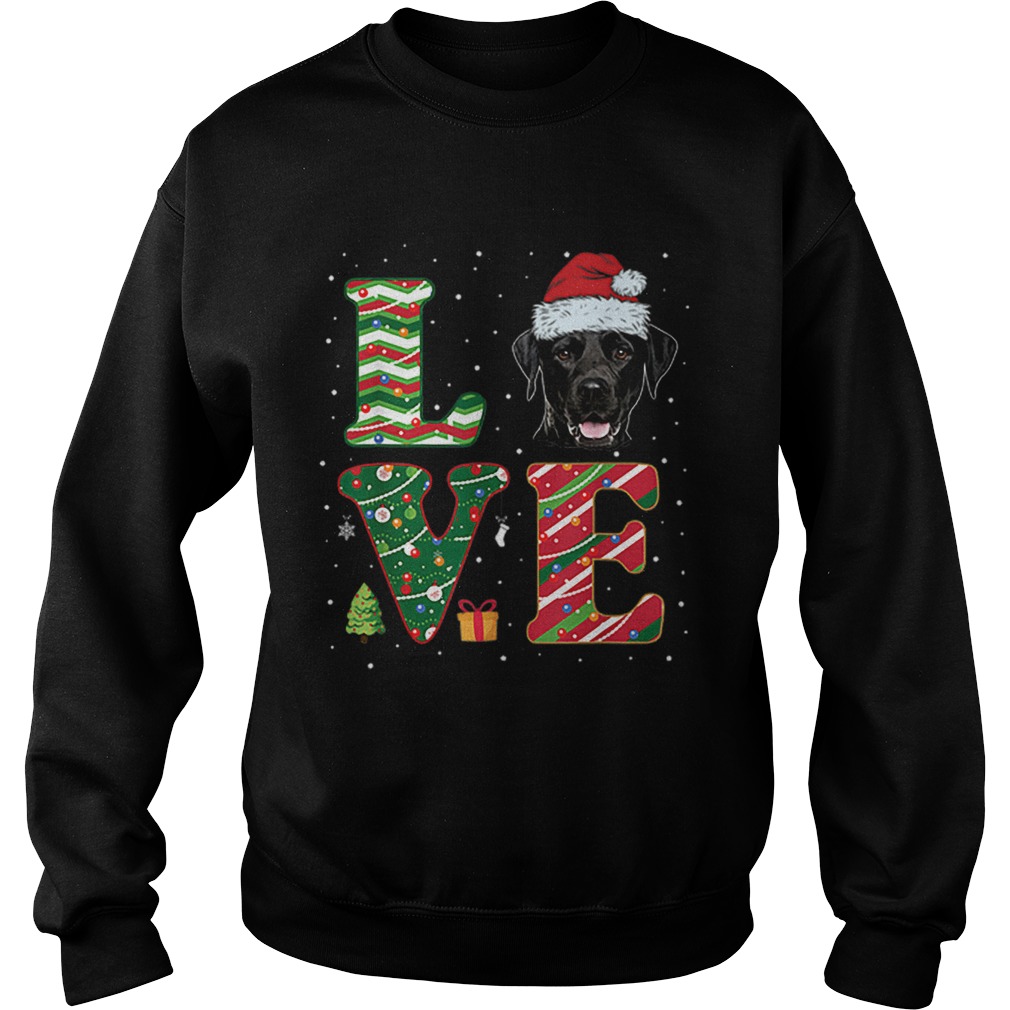 I Love Black Labrador Christmas Santa Hat Gift Sweatshirt