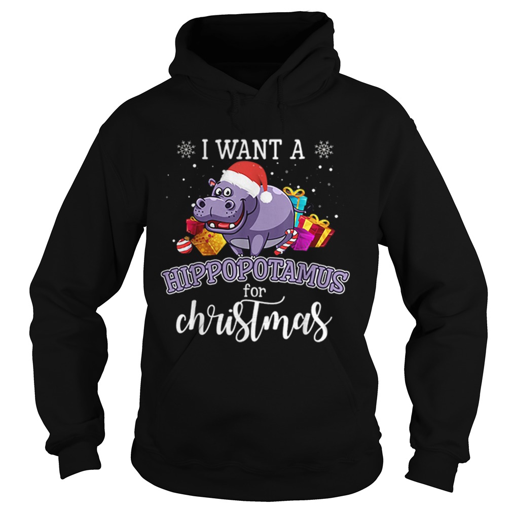 I Want A Hippopotamus For Christmas Hippo Gift Xmas Pajama Hoodie