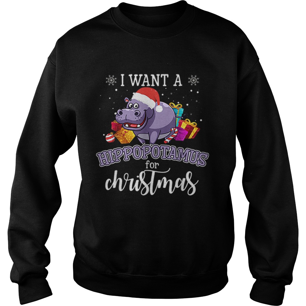 I Want A Hippopotamus For Christmas Hippo Gift Xmas Pajama Sweatshirt