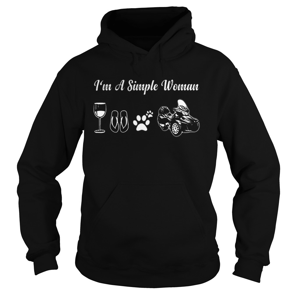 Im a simple woman wine glass flip flop paw BRP Can Am Off Road Hoodie