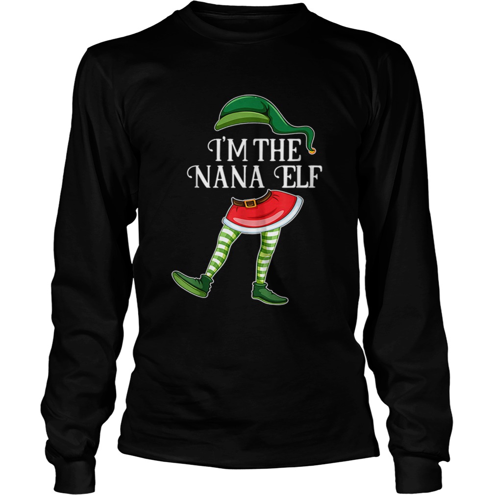 Im the Nana Elf Christmas Matching Family Group Gift LongSleeve