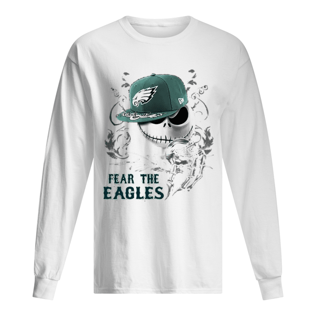 Jack Skellington Fear the Philadelphia Eagles Long Sleeved T-shirt 