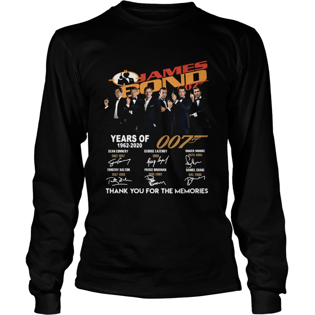 James Bond 007 Years Of 19622020 Thank You For The Memories LongSleeve