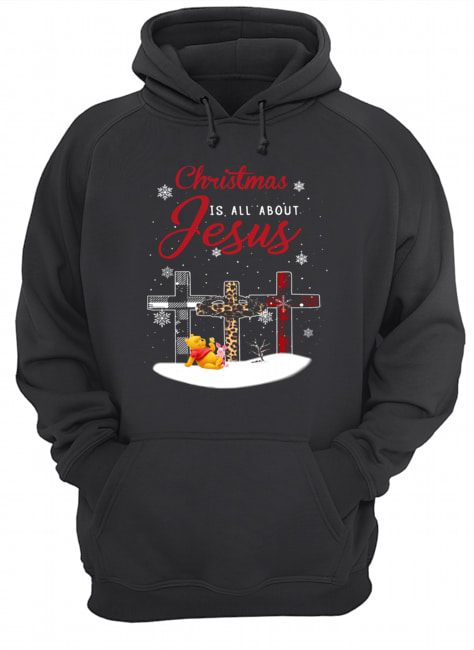 Jesus is the reason for the season christmas cross Pooh and Piglet Unisex Hoodie