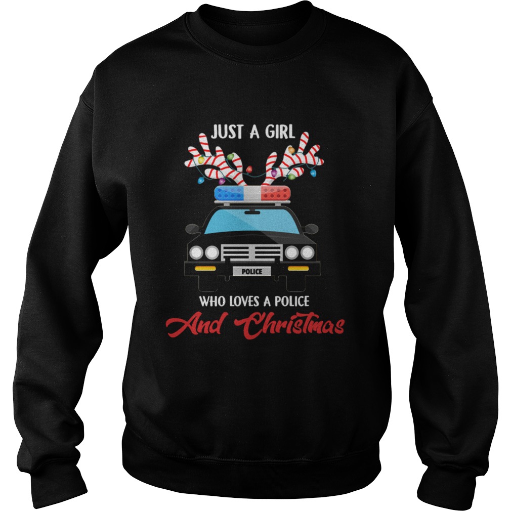 Just A Girl Who Loves PoliceChristmas Sweatshirt