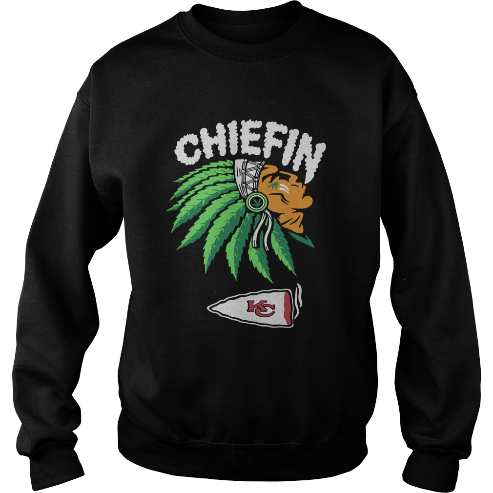 Kansas City Chiefs Chiefin Weed Smoking Indian Sweatshirt