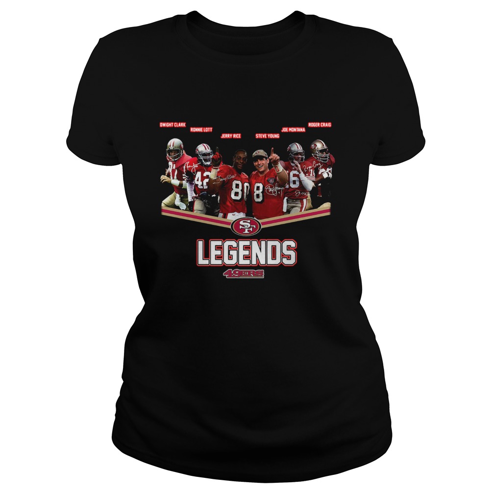 Legend San Francisco 49ers Dwight Clark Ronnie Lott Jerry Rice Steve Young Joe Montana Roger Craig Classic Ladies