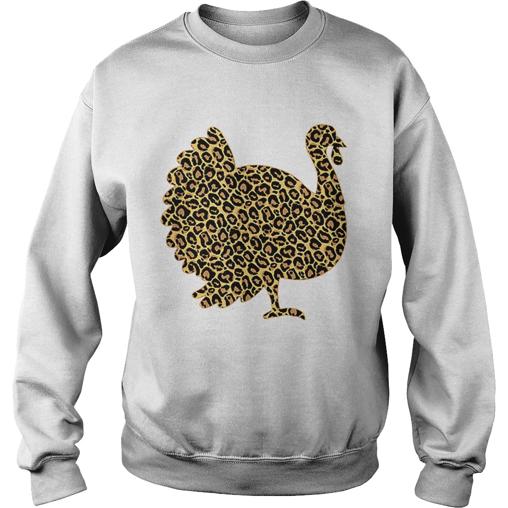 Leopard Print Turkey Thanksgiving Fall Autumn Gobble Gift Sweatshirt