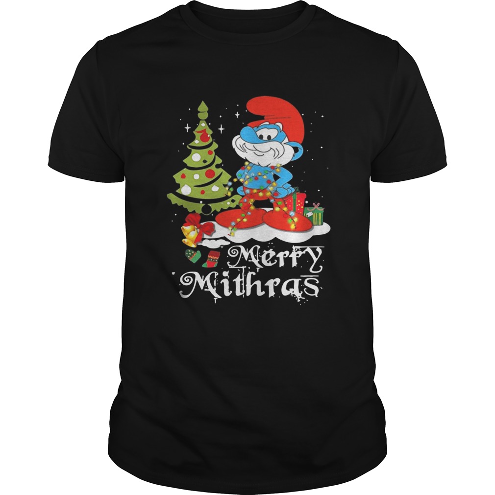 Les Schtroumpfs Merry Mithras Christmas tree shirt