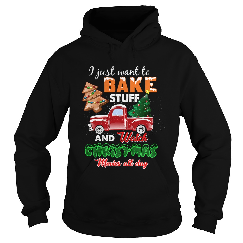 Lets Bake Stuff Drink Wine and Watch Christmas Movies Funny Hoodie