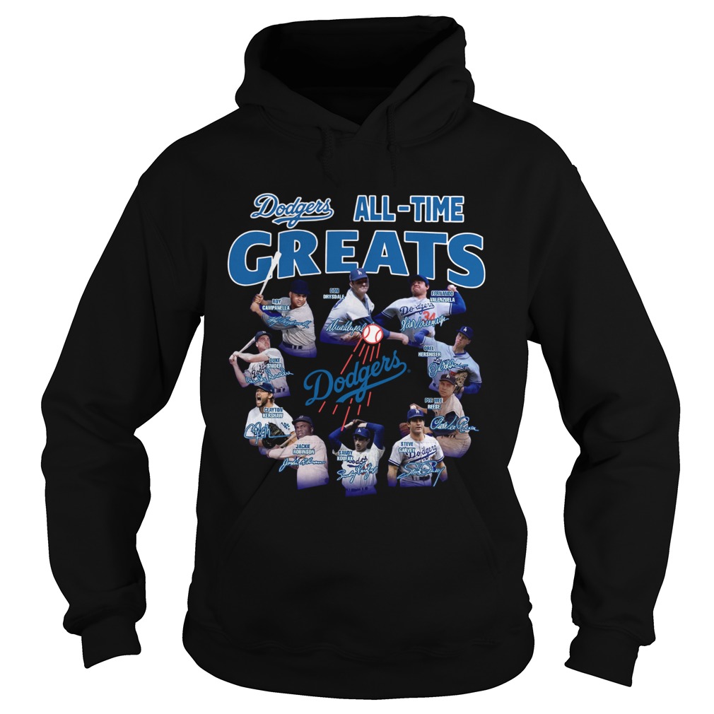 Los Angeles Dodgers all time great players signatures Hoodie