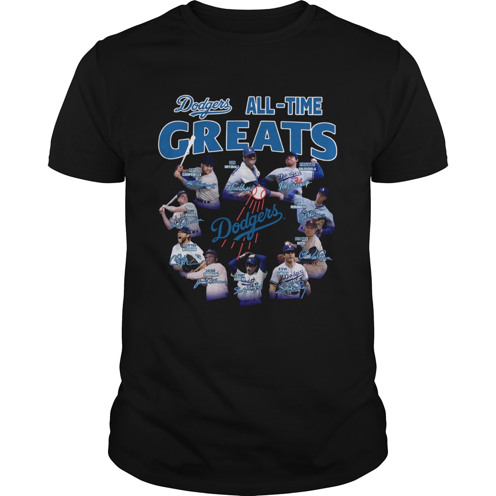 Los Angeles Dodgers all time great players signatures shirt