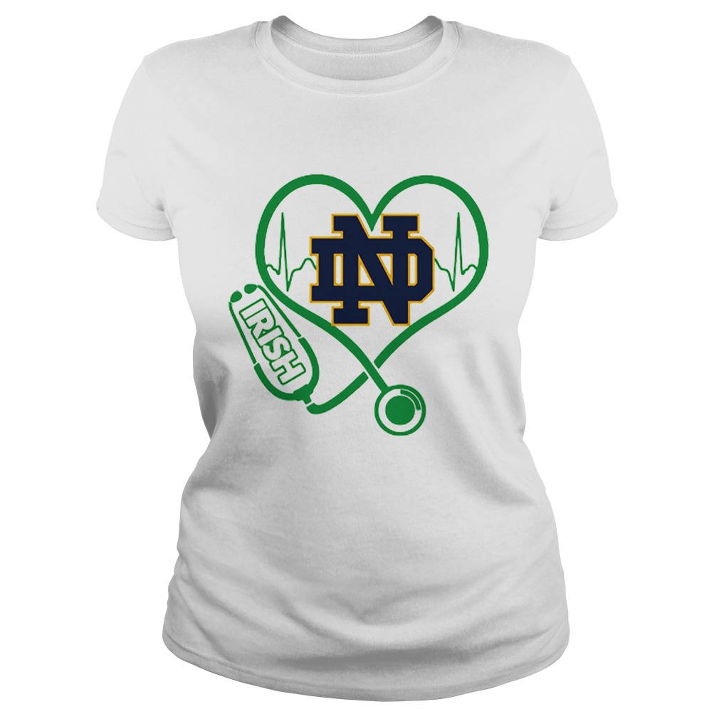 Love Notre Dame Fighting Irish Stethoscope Heartbeat nurse Classic Ladies