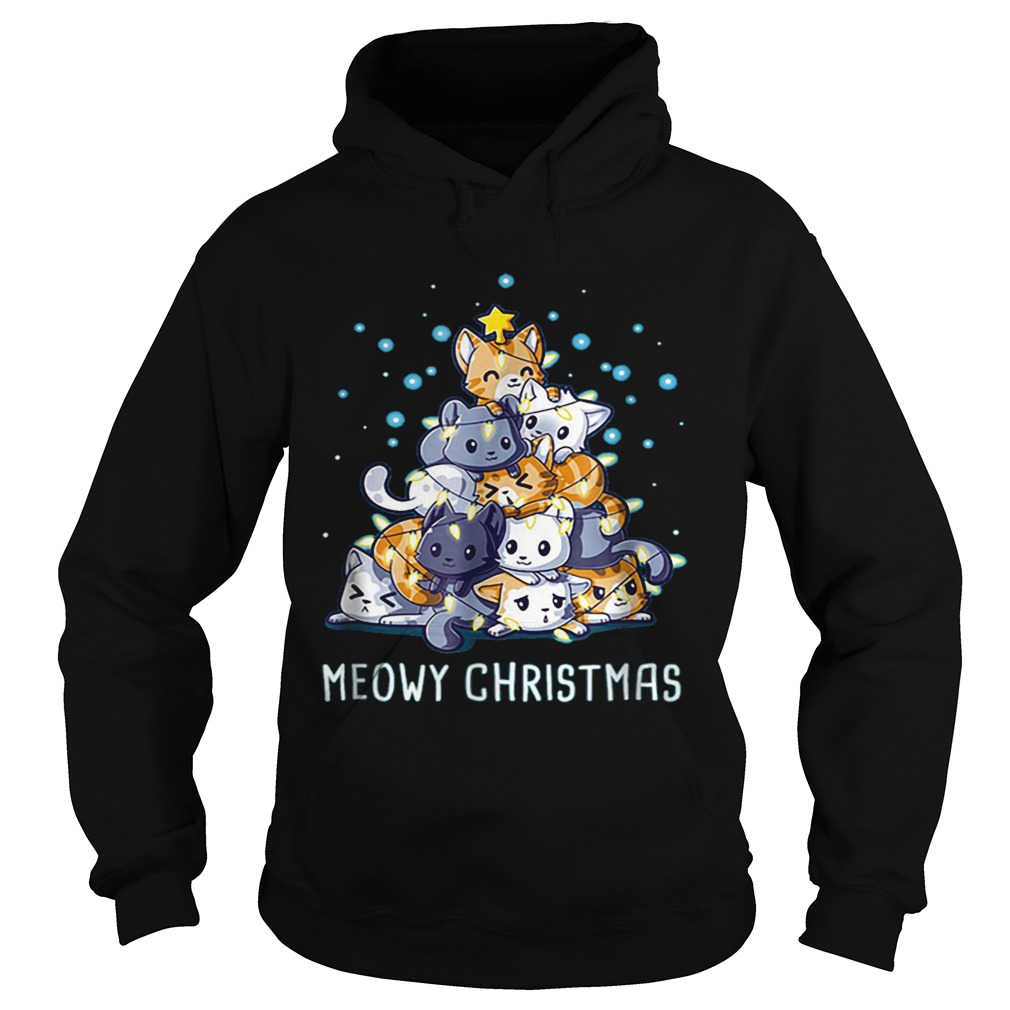 Meowy Christmas Cat Tree Hoodie