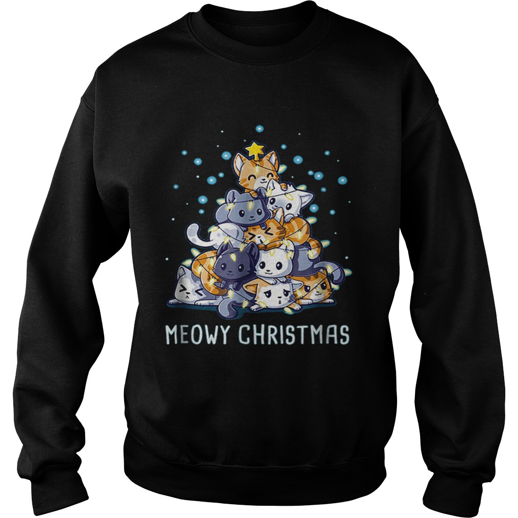 Meowy Christmas Cat Tree Sweatshirt