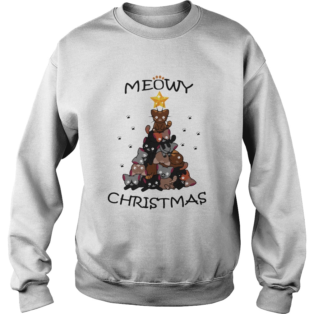 Meowy Christmas Tree Cute Merry Xmas Sweatshirt