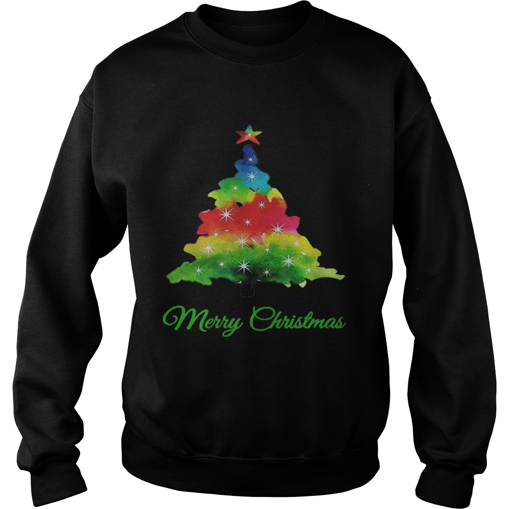Merry Christmas Colorful Christmas Tree Sweatshirt
