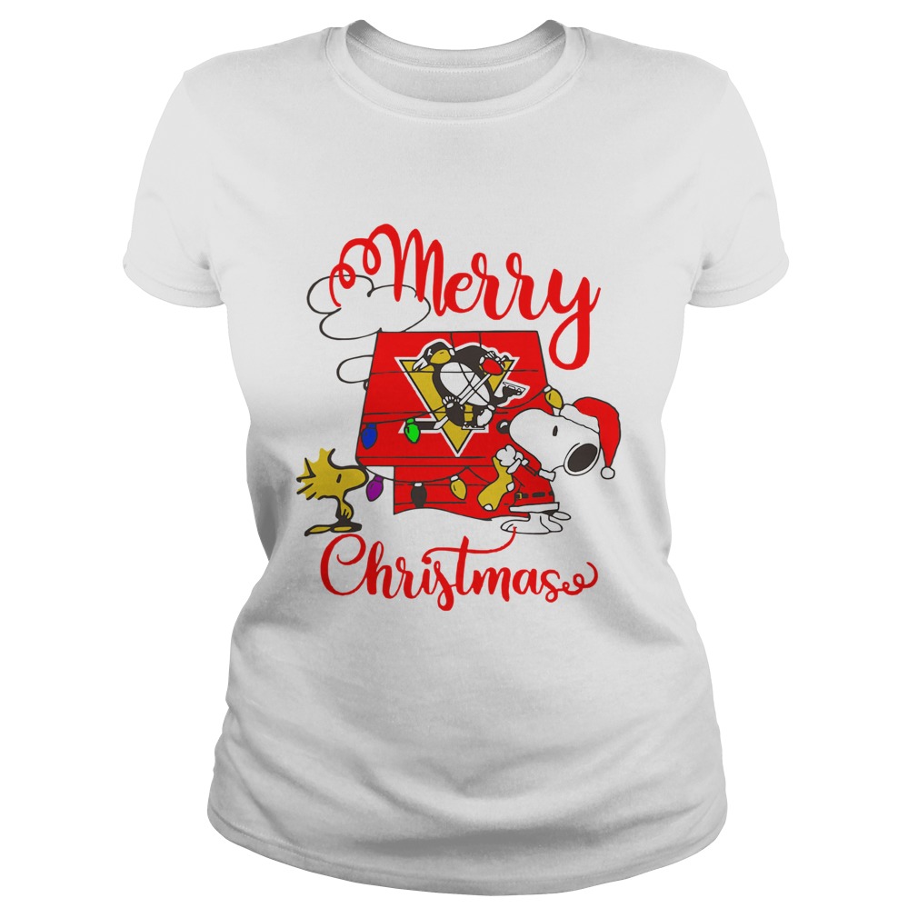 Merry Christmas Snoopy Pittsburgh Penguins Classic Ladies