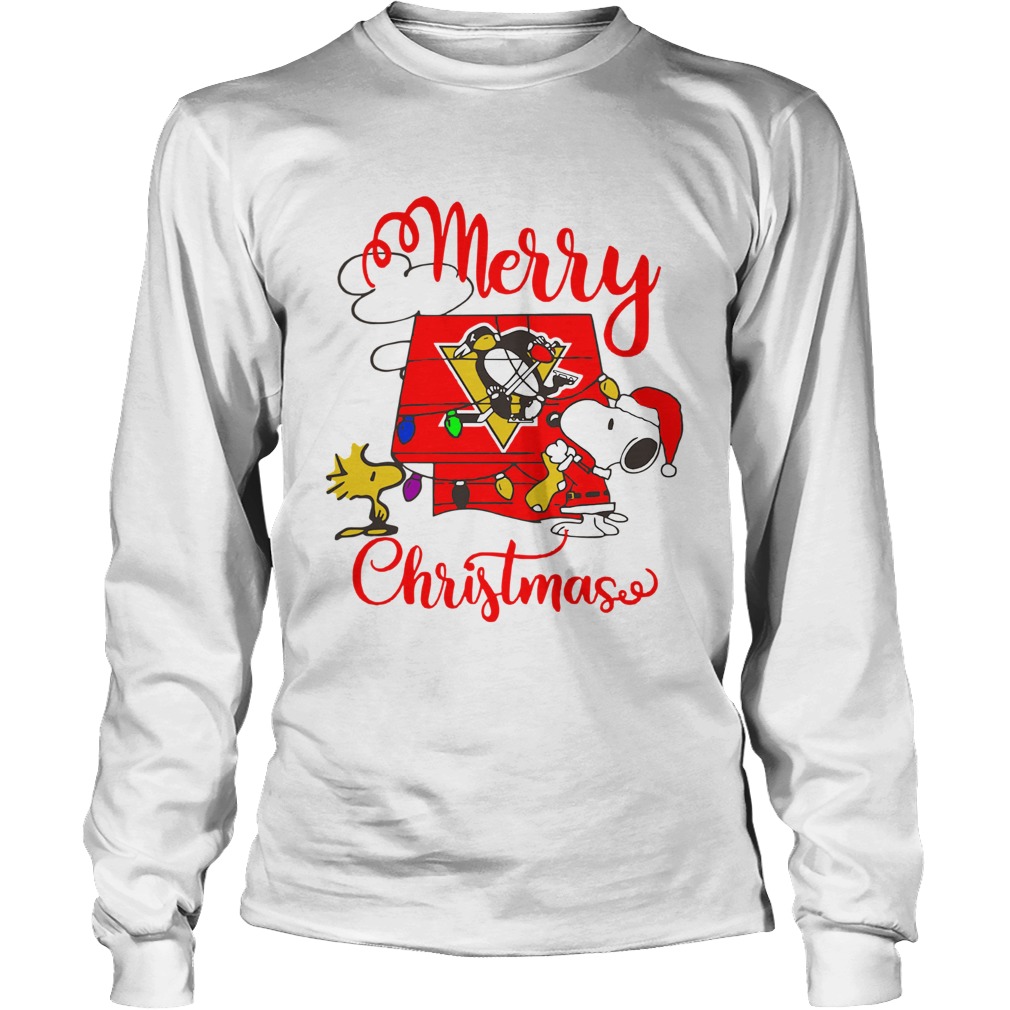 Merry Christmas Snoopy Pittsburgh Penguins LongSleeve