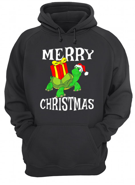 Merry Christmas Turtle Santa Hat Cute XMAS Present Gift Unisex Hoodie