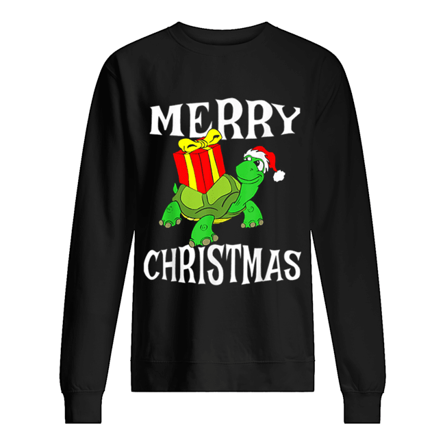 Merry Christmas Turtle Santa Hat Cute XMAS Present Gift Unisex Sweatshirt