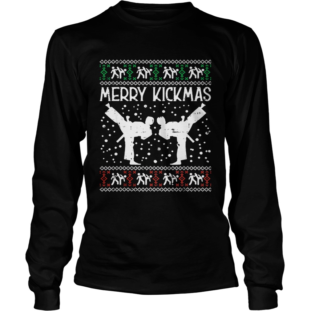 Merry Kickmas Ugly Christmas Karate Jiu Jitsu Martial Gift LongSleeve