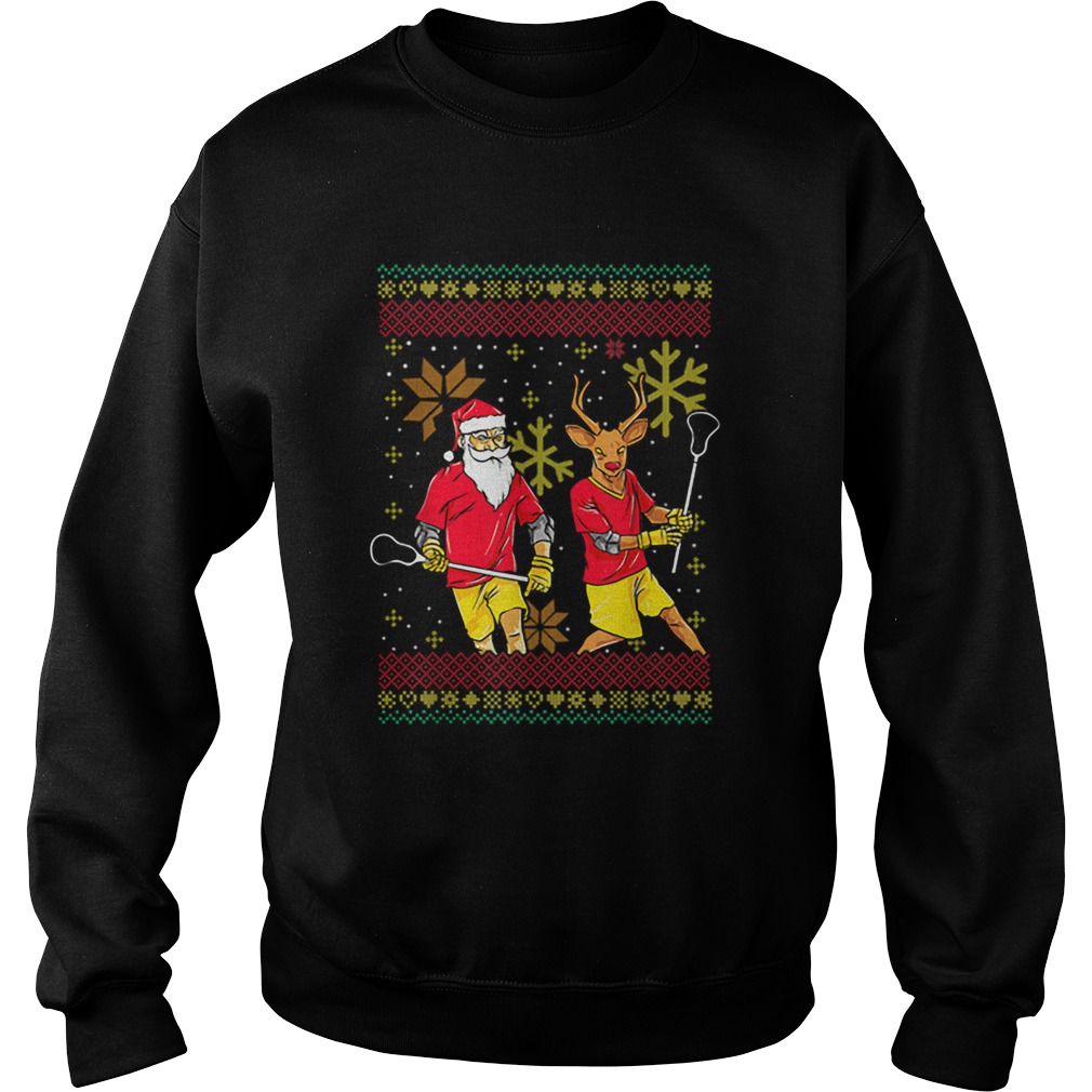 Merry Laxmas Christmas Lacrosse Player Reindeer Santa Claus Sweatshirt
