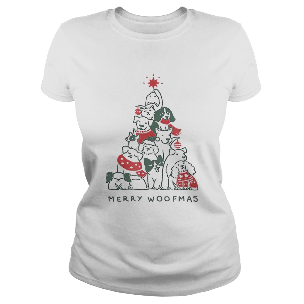 Merry Woofmas Funny Dogs Christmas Tree Xmas Gift Classic Ladies