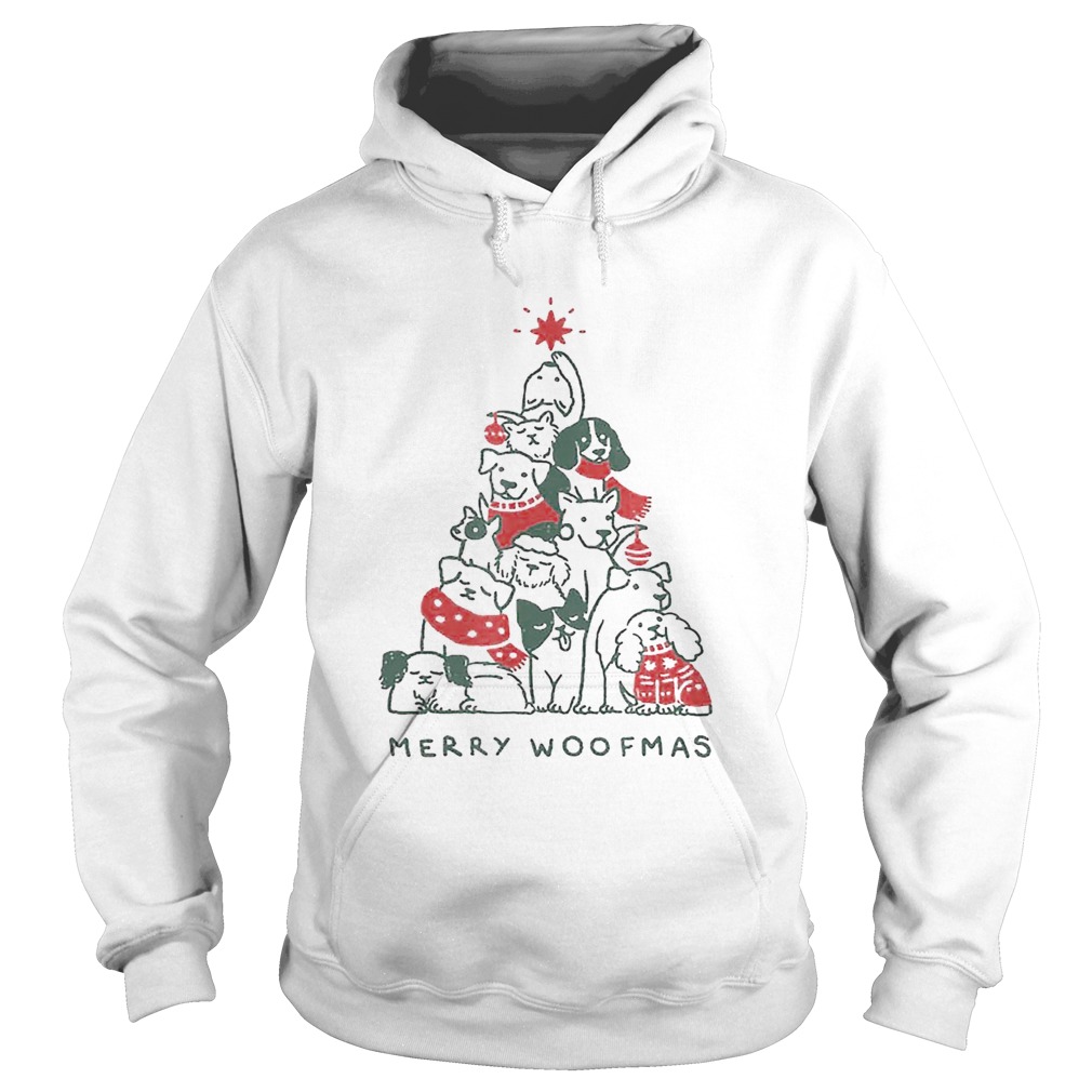 Merry Woofmas Funny Dogs Christmas Tree Xmas Gift Hoodie