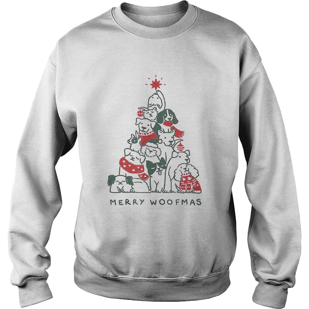 Merry Woofmas Funny Dogs Christmas Tree Xmas Gift Sweatshirt