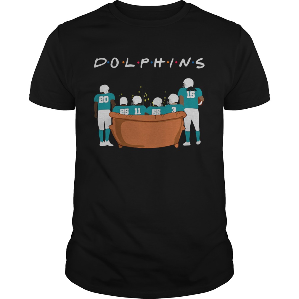 Miami Dolphins Friends TV show sitting on the sofa shirt
