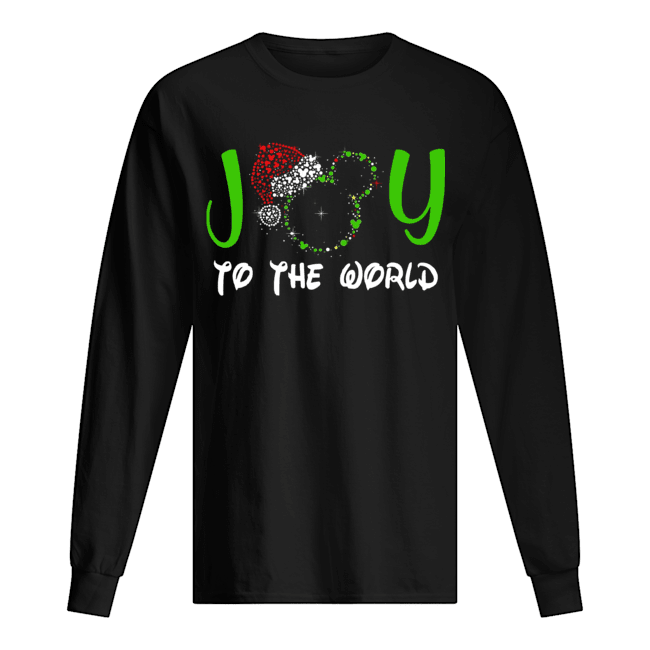 Mickey Mouse Disney joy to the world ugly christmas Long Sleeved T-shirt 