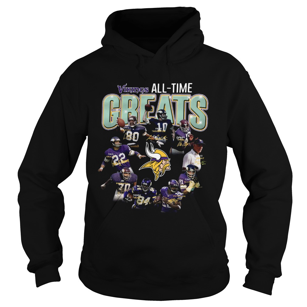 Minnesota Vikings all time great players signatures Hoodie