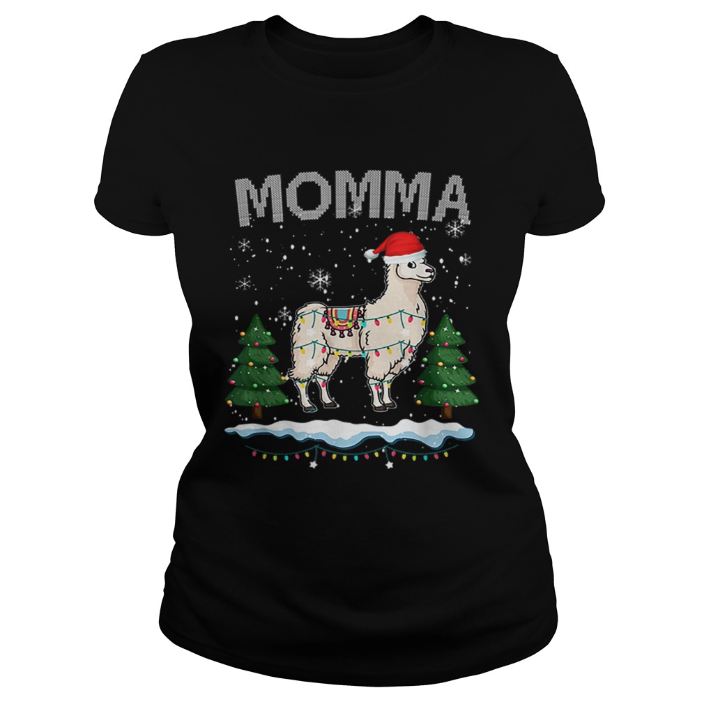 Momma Llama Christmas Funny Matching Family Pajama Gift Classic Ladies