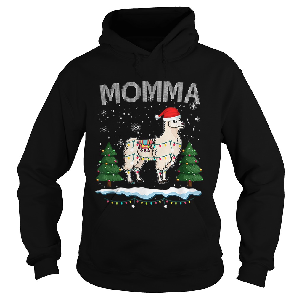 Momma Llama Christmas Funny Matching Family Pajama Gift Hoodie