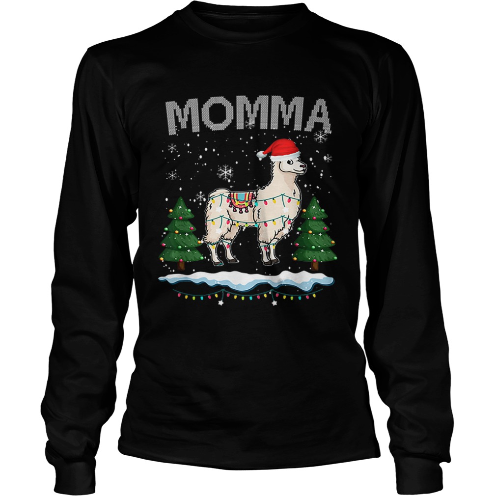 Momma Llama Christmas Funny Matching Family Pajama Gift LongSleeve