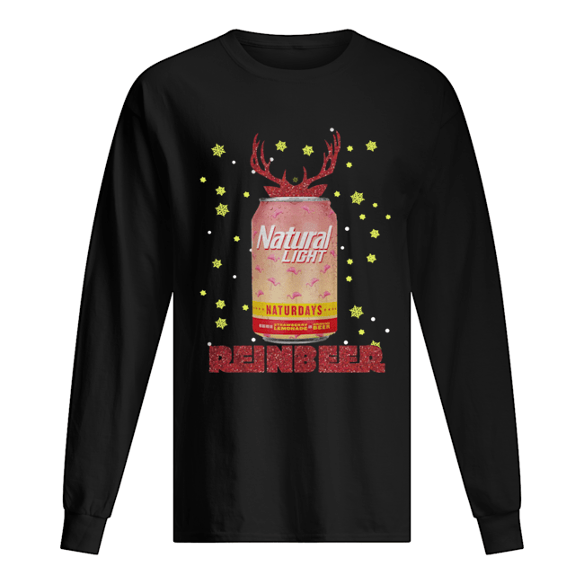 Natural Light Beer Strawberry Lemonade Naturdays Reinbeer Christmas Long Sleeved T-shirt 
