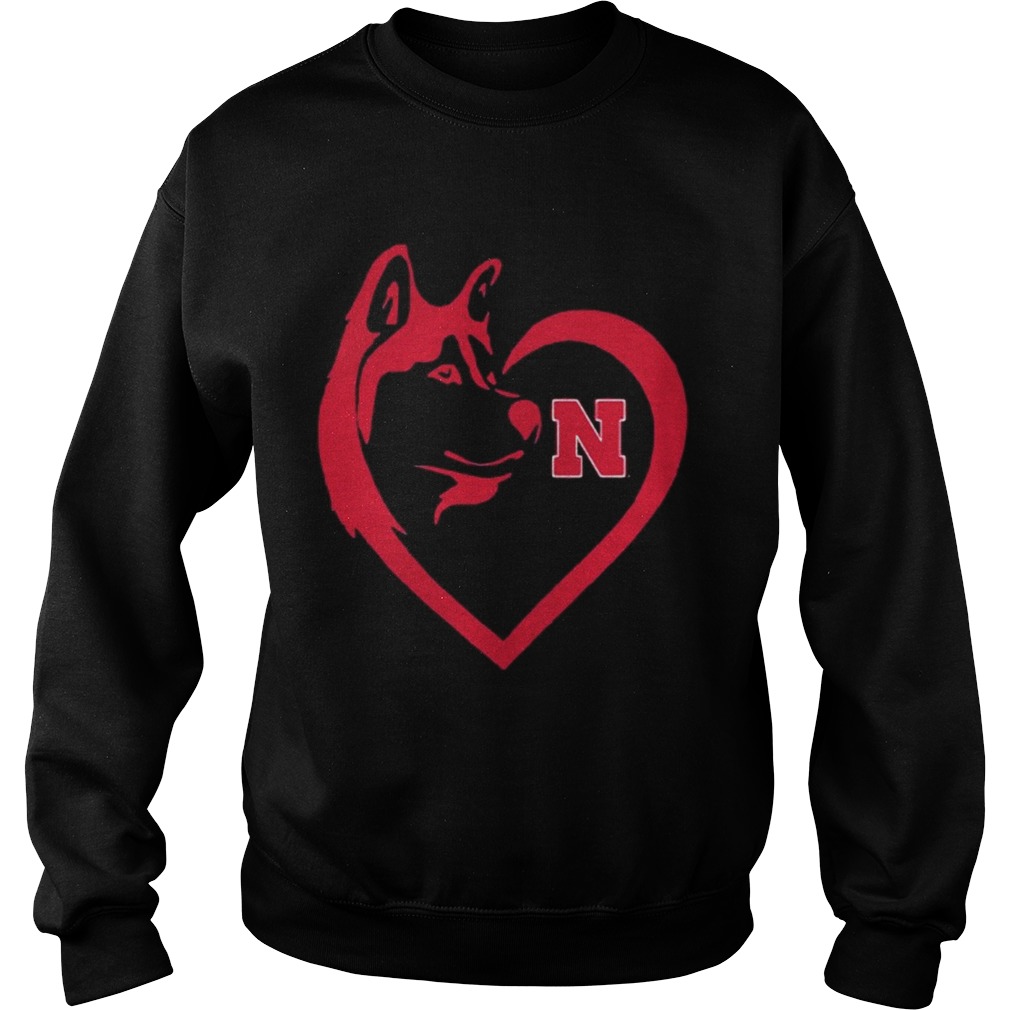 Nebraska Cornhuskers Dogs Husky Heart Team Game day Sweatshirt
