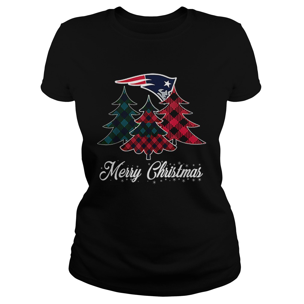New England Patriots Merry Christmas Tree Football Team Classic Ladies