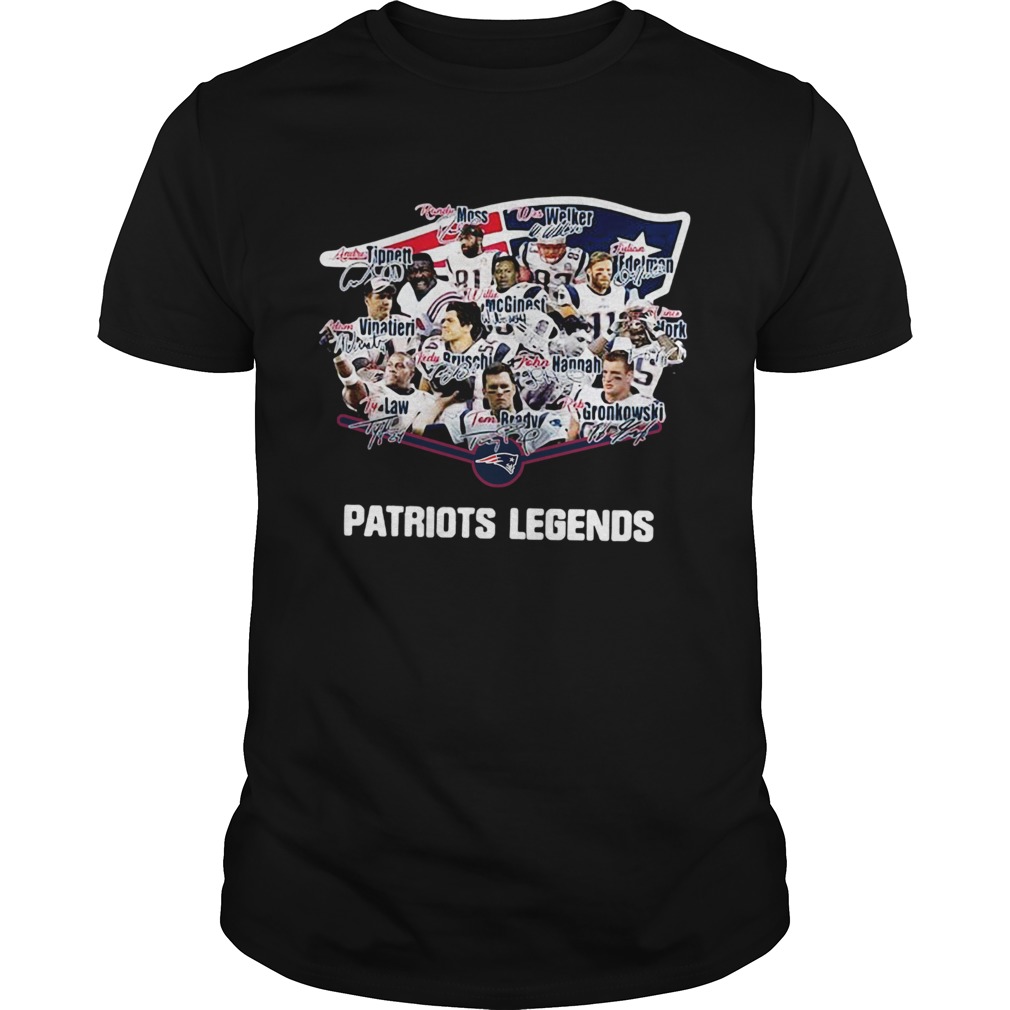 New England Patriots Wes Welker Andre Tippett Ty Law Adam Vinatieri Legends Signatures shirt