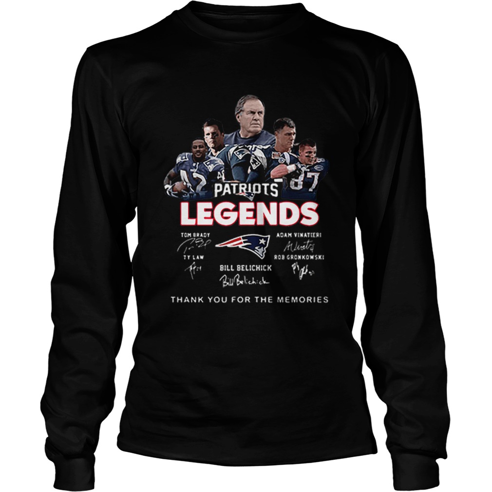 New England Patriots legends thank you for the memories signatures LongSleeve