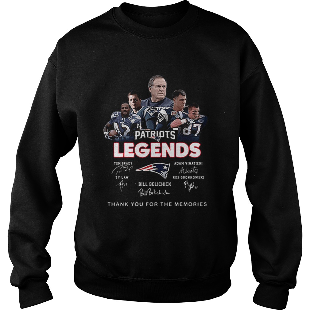 New England Patriots legends thank you for the memories signatures Sweatshirt