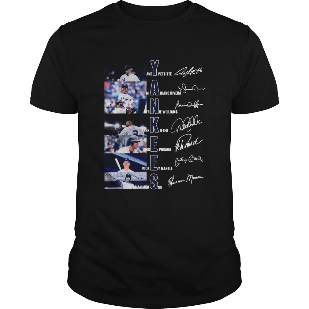 New York Yankees Andy Pettitte Mariano Rivera Bernie Williams Gerk Jeter Jorge Posada Mickey Mantle shirt